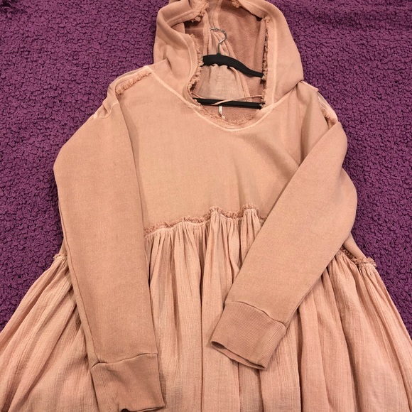 Free People Jackets & Blazers - Pink free people hoodie size small— never worn.